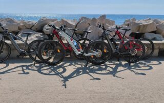 Е-bike standing on the rocky coast near Obzor Bulgaria